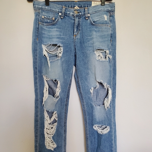 πSOLD Rag & Bone Distressed Boyfriend Jeans in 26 - Picture 4 of 14